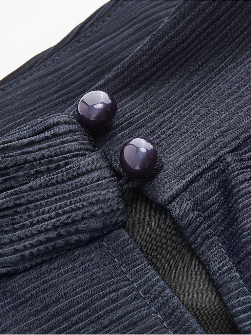 Commense Paperbag Waist Wide Leg Pants(XS) & Satin Draped High Neck Top (S) - Picture 9 of 10
